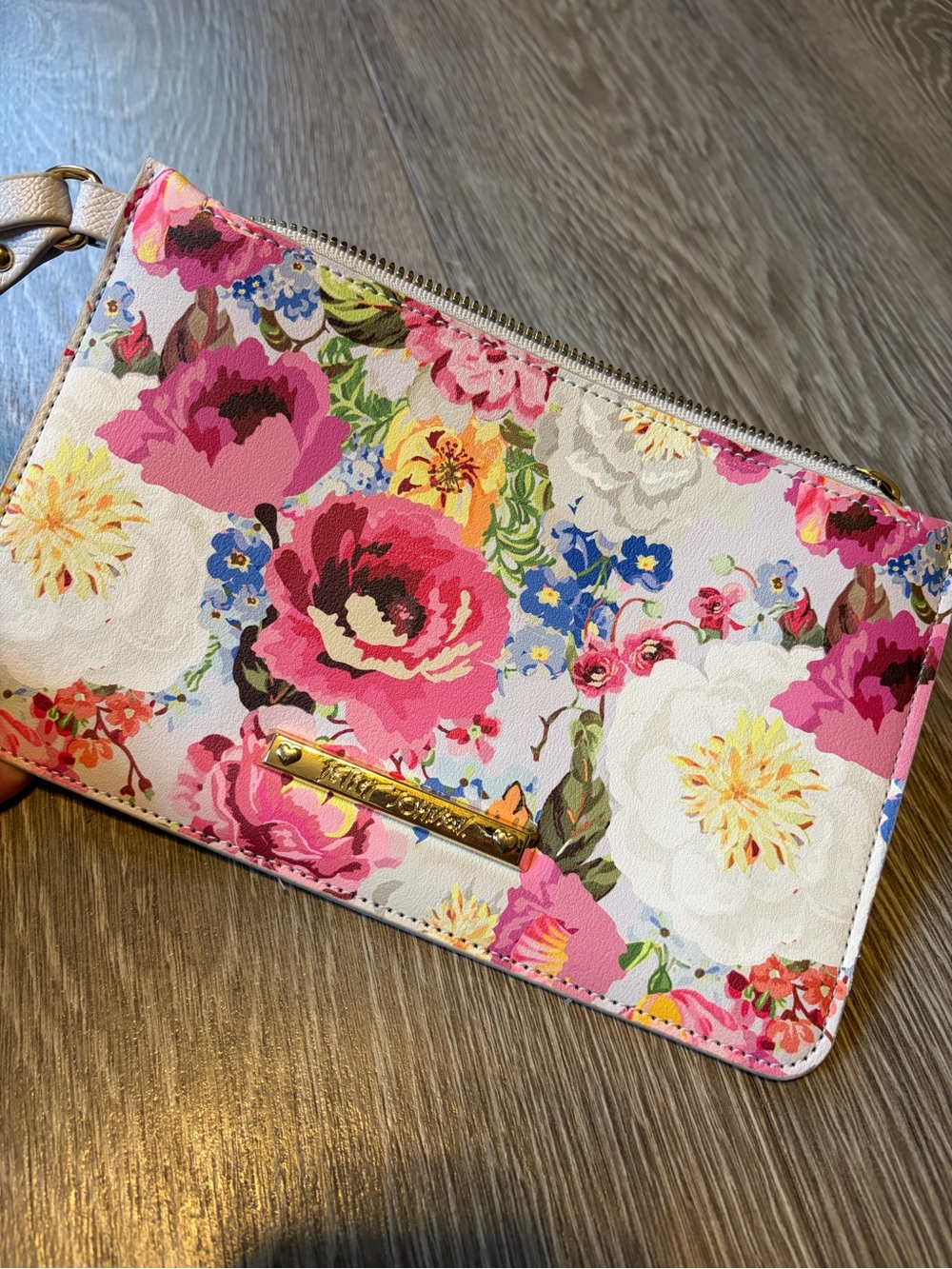 Betsey Johnson Floral Print Wristlet Clutch - Pink Multi